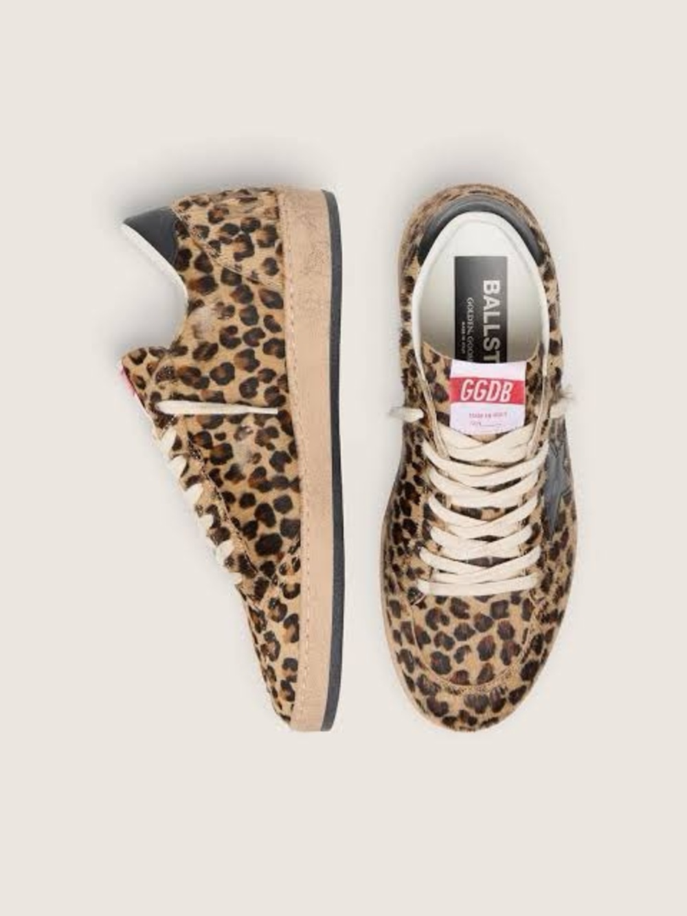 Golden Goose Leopard-Print Low-Top Sneakers in Brown and Black